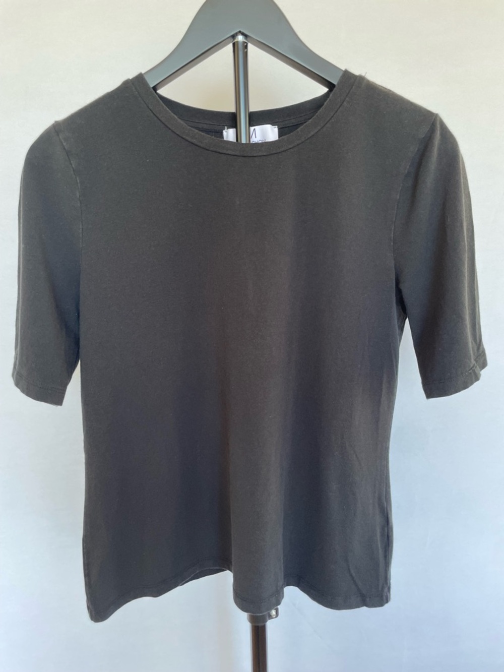 Magaschoni Black Pima Cotton Modal Tee Stretch Short Sleeve Top M
